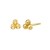 14K Yellow Gold Triple Bead Post Earrings (4.30 mm)