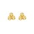14K Yellow Gold Triple Bead Post Earrings (4.30 mm)