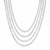 Sterling Silver 18 inch Four Strand Polished Link Necklace