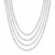 Sterling Silver 18 inch Four Strand Polished Link Necklace