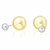 Polished Ball Double Sided Earrings in 14k Two-Tone Gold