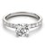 14k White Gold Single Row Shank Round Diamond Engagement Ring (1 1/3 cttw)