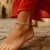 Sterling Silver Rhodium Plated Puffed Mariner Anklet