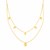 14k Yellow Gold Two Strand Necklace with Puffed Heart Drops