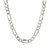 Classic Rhodium Plated Figaro Chain in 925 Sterling Silver (8.10 mm)