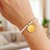 14k Yellow Gold Pearl Tag Charm Bracelet