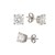 5mm Faceted White Cubic Zirconia Stud Earrings in 14k White Gold