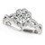 Floral Design Fancy Shank Round Diamond Engagement Ring in 14k White Gold (1 5/8 cttw)