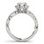 Floral Design Fancy Shank Round Diamond Engagement Ring in 14k White Gold (1 5/8 cttw)