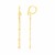 14k Yellow Gold Huggie Style Hoop Earrings with Heart and Long Chain Drops