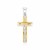 14k Two Tone Gold High Polish Diamond Cut Cross Pendant