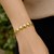 Sterling Silver Yellow Gold Plated Puffed Hearts Bracelet