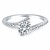 Open Shank Bypass Diamond Engagement Ring in 14k White Gold