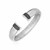 Sterling Silver Serpentine Style Cuff Bangle with Black Cubic Zirconias