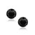 8.0mm Round Black CZ Stud Earrings in 14k White Gold