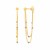 Hanging Chain Post Earrings with Bead Accents in 14k Yellow and White Gold