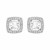 Cushion Earrings with Cubic Zirconia in Sterling Silver
