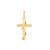 14K Yellow Gold Tube Cross Pendant with Rope Detailing
