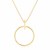 14k Yellow Gold 17 inch Necklace with Polished Ring Pendant