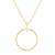 14k Yellow Gold 17 inch Necklace with Polished Ring Pendant