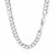 Classic Rhodium Plated Curb Chain in Sterling Silver (7.20 mm)