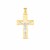 14k Two Tone Gold High Polish Diamond Cut Cross Pendant