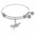 Expandable White Tone Brass Bangle with A Christmas Story Symbol