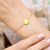 Adjustable Bracelet with Shiny Circle in 14k Yellow Gold (7.50 mm)