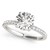 14k White Gold Round Diamond Engagement Ring with Scalloped Single Row Band (2 1/4 cttw)