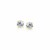 3mm Faceted White Cubic Zirconia Stud Earrings in 14k Yellow Gold