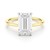 3 Carat Emerald Lab Grown IGI G/VS1 Diamond Solitaire Ring in 10K Yellow Gold