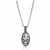 Diamond Accented Oval Fleur De Lis Pendant in Sterling Silver
