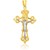 Large Cross Pendant in 14K Two Tone Gold