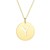 14K Yellow Gold Disc Initial Y Pendant