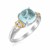 Square Blue Topaz and Diamond Ring in 18k Yellow Gold and Sterling Silver