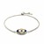 Sterling Silver Adjustable Two Toned Enameled Evil Eye Friendship Bracelet (1.00 mm)