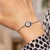 Sterling Silver Adjustable Two Toned Enameled Evil Eye Friendship Bracelet (1.00 mm)