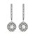 Round Double Halo Style Diamond Drop Earrings in 14k White Gold (1 cttw)