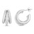 Sterling Silver Triple Barrelled Strand Hoop Earrings