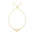 Adjustable Puffed Heart Draw String Bracelet in 14K Yellow Gold 