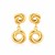 Stud Love Knot Earrings with Drop in 14k Yellow Gold