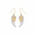 Wing Motif Drop Earrings in 10K Two-Tone Gold
