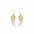 Wing Motif Drop Earrings in 10K Two-Tone Gold