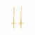 14k Yellow Gold Dangle Cross Earrings