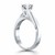 Wide Cathedral Solitaire Engagement Ring in 14k White Gold