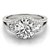14k White Gold 3 Stone Split Pave Shank Round Diamond Engagement Ring (2 3/4 cttw)