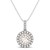 Round Shape Halo Diamond Pendant in 14k White and Rose Gold (1/2 cttw)