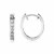 Sterling Silver Oval Hoop Earrings with Cubic Zirconias(3x15mm)