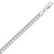 Ridged Oval Charm Bracelet in Rhodium Plated Sterling Silver