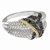 Popcorn Ring with Black Diamonds in 18k Yellow Gold and Sterling Silver(.14cttw)